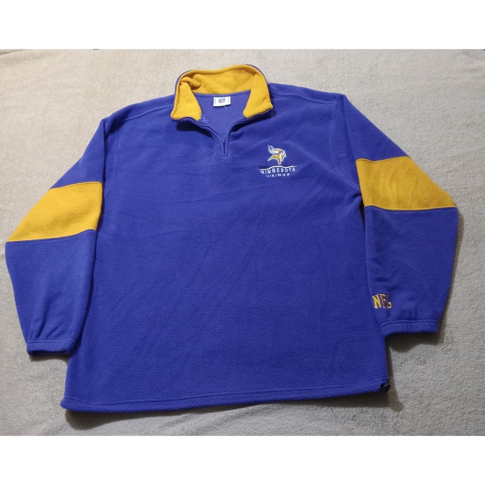 NFL Minnesota‎ Vikings 1/4 Zip Fleece Pullover Men's 2XL Purple